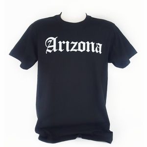 T-shirt Tee Shirt Arizona Logo Black Old English